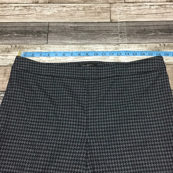 Talbots Houndstooth Pants Women’s 14P Gray Blue (Inseam 27.5) Straight - Picture 4 of 10